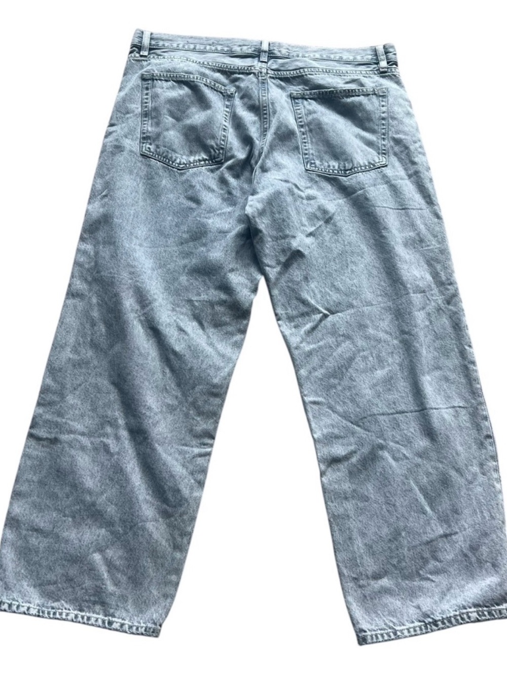 FRAME The Hang Cropped Straight Wide Leg 100% Cotton Denim Size 32 - Picture 5 of 13